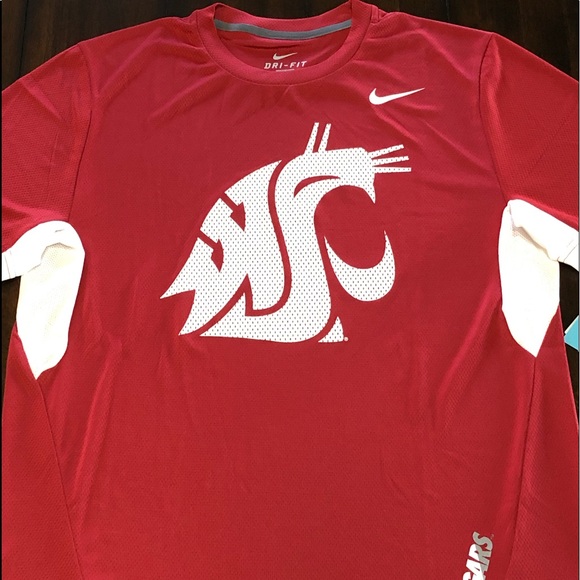RARE NIKE DRI-FIT HYPERCOOL WSU COUGARS SHIRT LRG - Picture 2 of 8